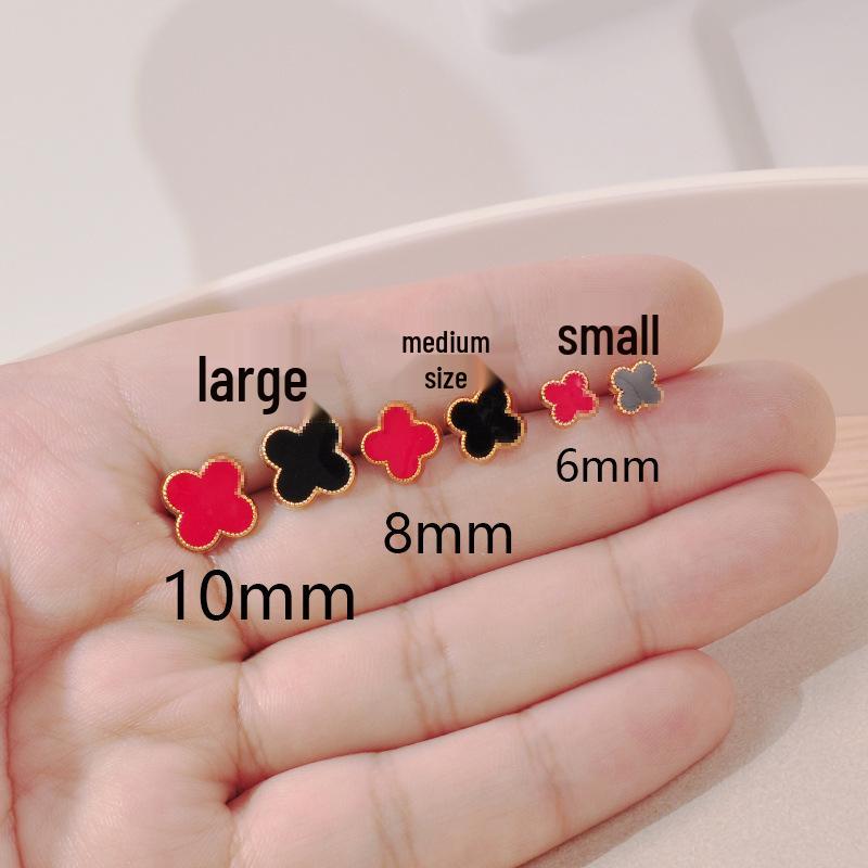2025 Trendy Four-Leaf Clover Resin Stud Earrings for Women - Luxurious Niche Design