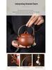 Original Purple Clay Anti-Scald Kung Fu Teapot with Handle - Chinese Style Ceramic Teapot in Gift Box