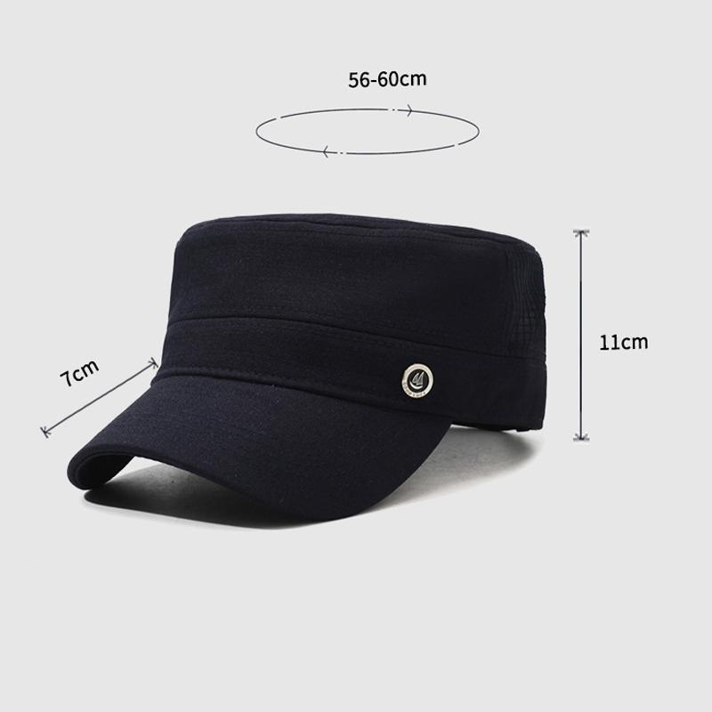 Men's Spring Summer Net Cap Flat Top Cap Outdoor Sun Hat Middle-Aged Breathable Cap