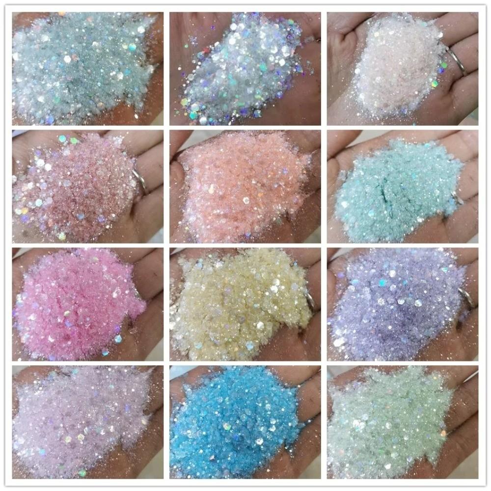50G PET Nail Diamond Glitter Sequins Hexagon Holographic Glitter Glitter Powder Polish Decoration