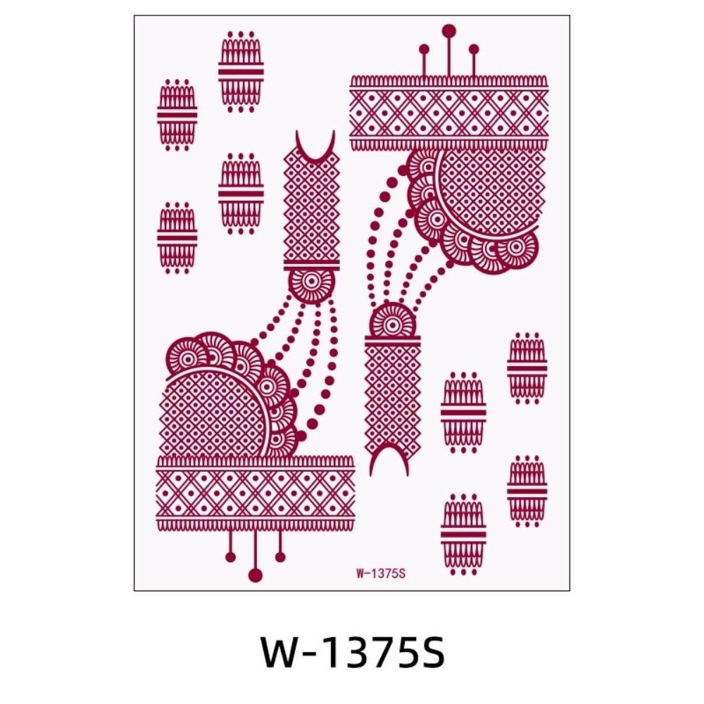 Lace Fake Tattoo Temporary Tattoo Red Mehndi Stickers Body Art Sticker  Girls