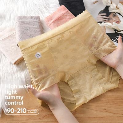 Damen Frühling und Herbst Neue Spitze Hohe Taille Ohne Abdrücke Antibakteriell Bauch Dreiecksslip