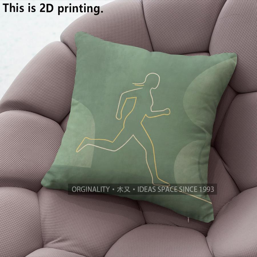 Minimalist Line Art Running Couple Throw Pillow Covers Pattern Cushion Cover Suitable for Sofa Bedroom Car Pillow Cover