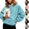 Felpa Casual da Donna in Flanella con Tasca per Animali, Manica Lunga, Pullover
