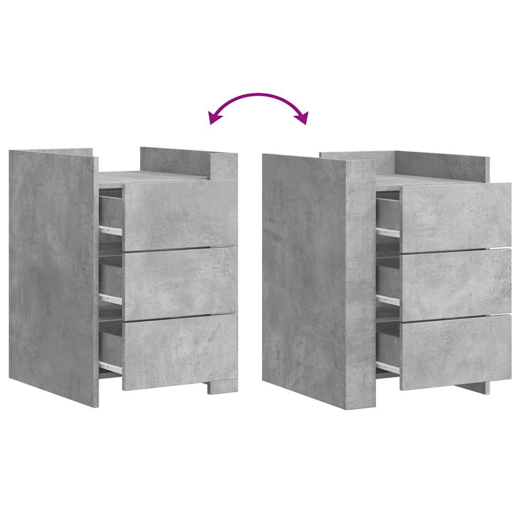 Nightstand Concrete Gray 45 x 50 x 65 cm Particleboard