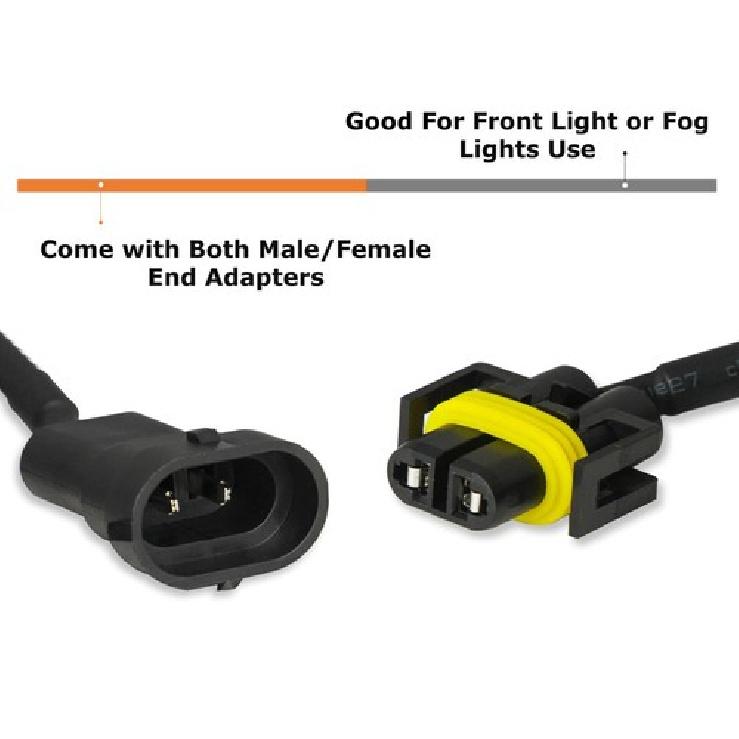 H11 H8 H9 Extension Wiring Harness Sockets Wire For Headlights or Fog Lights