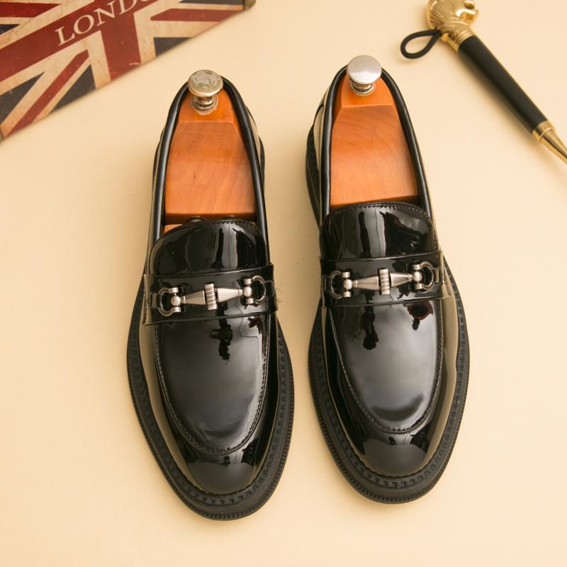 

Деловые мужские модные лоферы мужские повседневные туфли на одну ногу для бизнеса и офиса высококачественные кожаные туфли социальные туфли размеры 38-46 46 чёрный