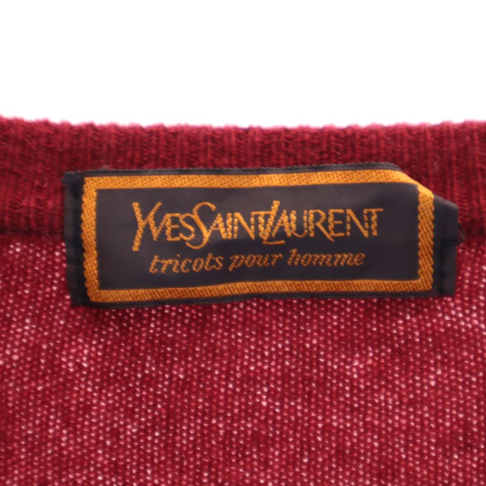 Yves Saint Laurent 90s Made In Japan Cashmere Blend Old Long Sleeve V Neck Sweater Men's Used