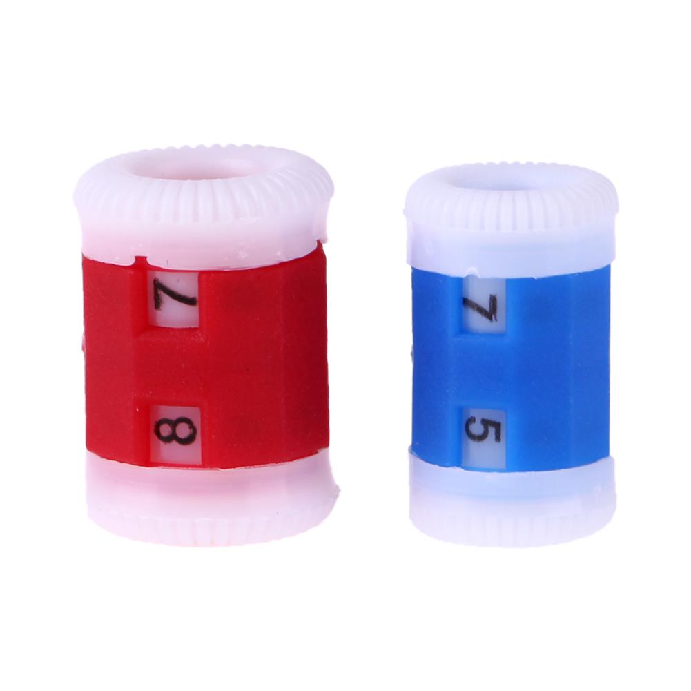 

2 шт. Счетчик вязания рядов Красный / синий пластиковый ручной счетчик 2 размера DIY Ручное ремесло Круглый стежок Ткацкий инструмент Швейный аксессуар