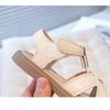 New Summer Korean Style Kids Hook-and-loop Sandals, Closed-toe Woven Soft Sole Beach Shoes for Baby Girls