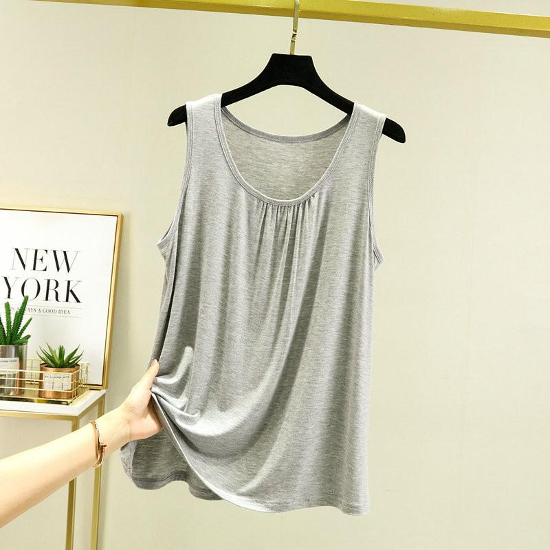 Large Sizes Women's Modal Camisole: Summer Sleeveless Loose-Fit T-Shirt-Style Top, Large Size