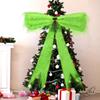 Christmas Tree Bow Bow Tree Topper Extra Green Christmas Tree Topper Bow with Led Lights Plush Faux Fur Holiday Decor Pinecones