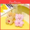Original Cream Jinnew Bear Plush Keychain In Brown And Pink For Gifts Sweethearts