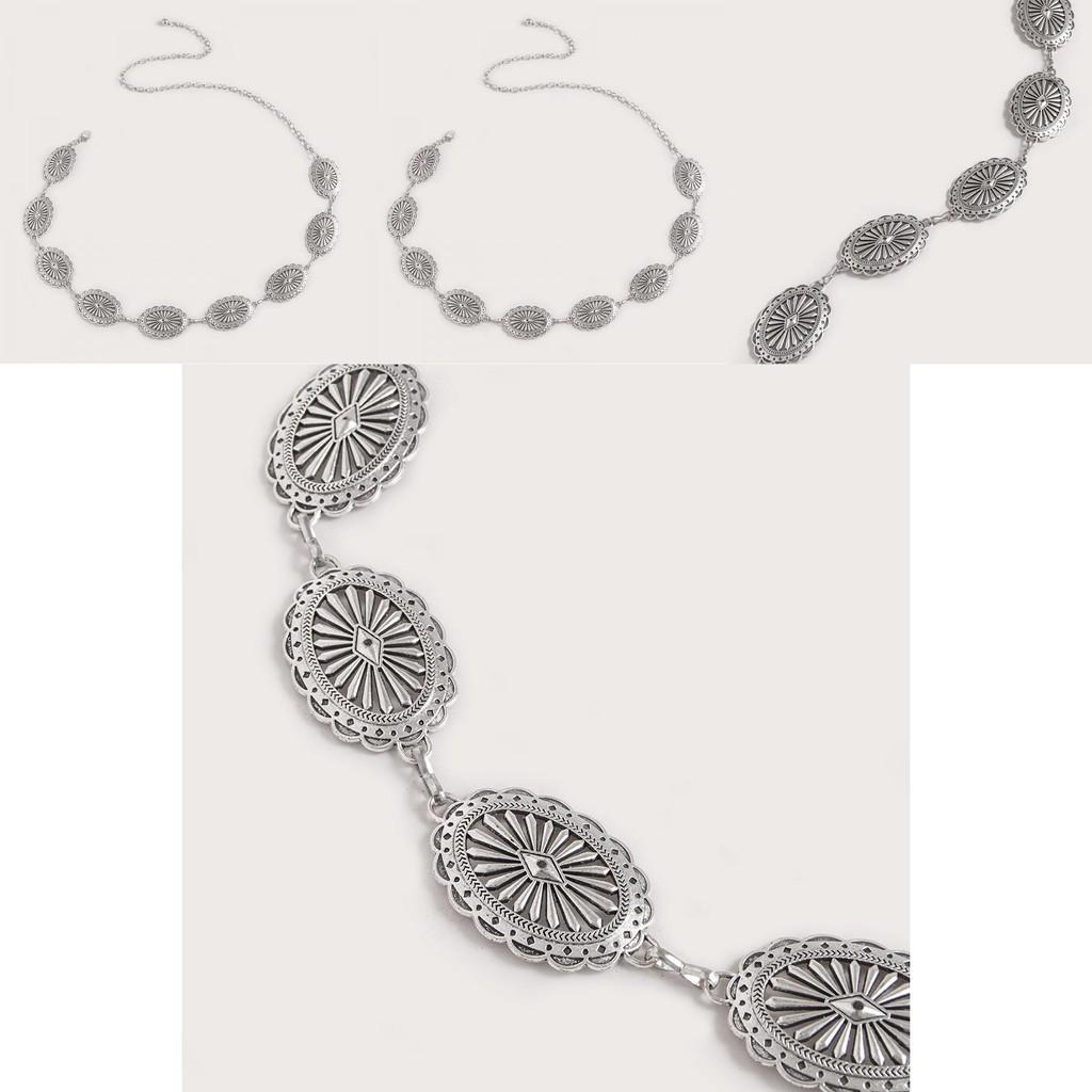 Western Style Hollow Metal Waist Chain With Carved Details For Womens Fashion Accessory