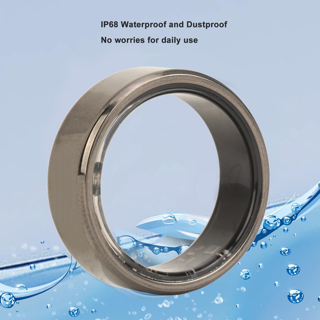 Smart Ring Health Tracker Step Counting Sleep Quality Monitoring IP68 Waterproof Health Ring With Charging Case for Android IOS