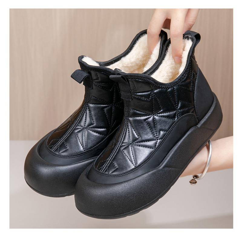 2025 Winter New Fashion Platform Women's Cotton Shoes Thickened Snow Boots Casual Non-Slip Waterproof Cotton Boots