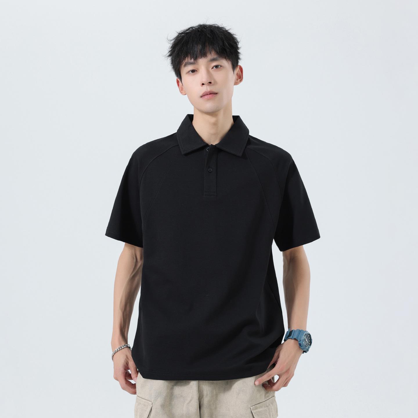 Pengyun Men s Retro Patchwork Short-Sleeve Polo Shirt - Casual Business Lapel Tee XL