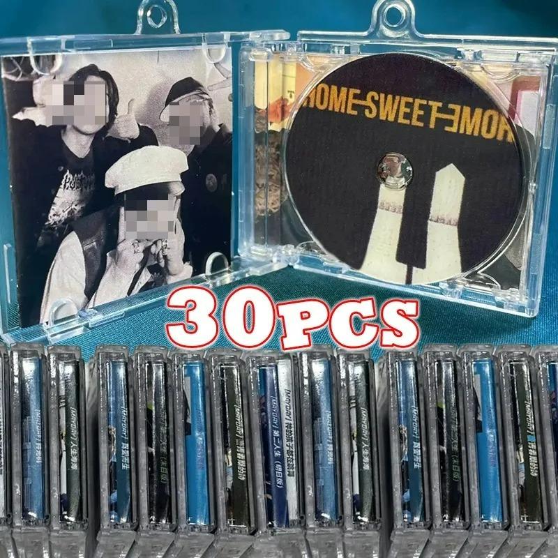 1/30pcs Clear Peripheral Commemorative Album Blank Mini CD Case Pendant for DIY Keychains Backpack Hanging Key Chains Decoration