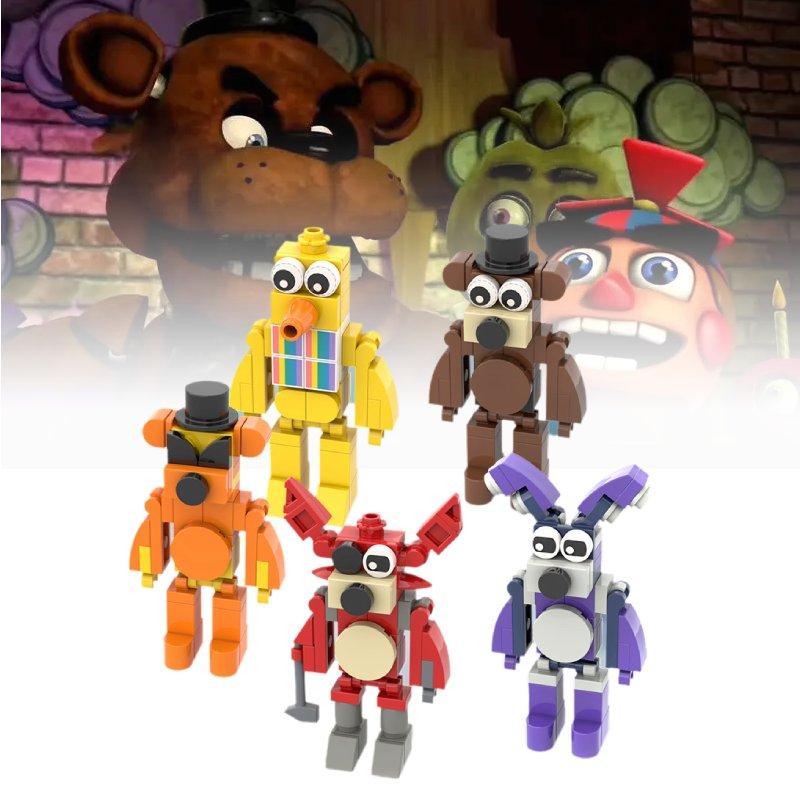 At Five Nights Freddys 5pcs Assembling Building Blocks Toys Tabletop Decoration
