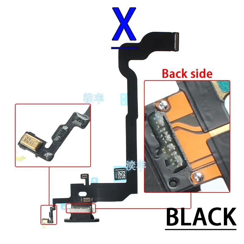 USB Port Charger Dock Connector Mic Cable for IPhone X Xr Xs Max 7 8 Plus Dock Charging Flex Module