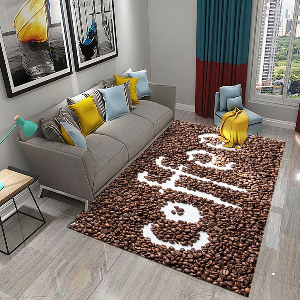 3D Print Coffee Breakfast Theme Carpet Creative Carpet Rug Living Room Bedroom Decor Kitchen Bathroom Non Slip Floor Mat Gifts