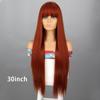 Long Straight Wig With Bangs Natural White Hair Wigs Synthetic Heat Resistant Wigs For Girls Daily Party Use