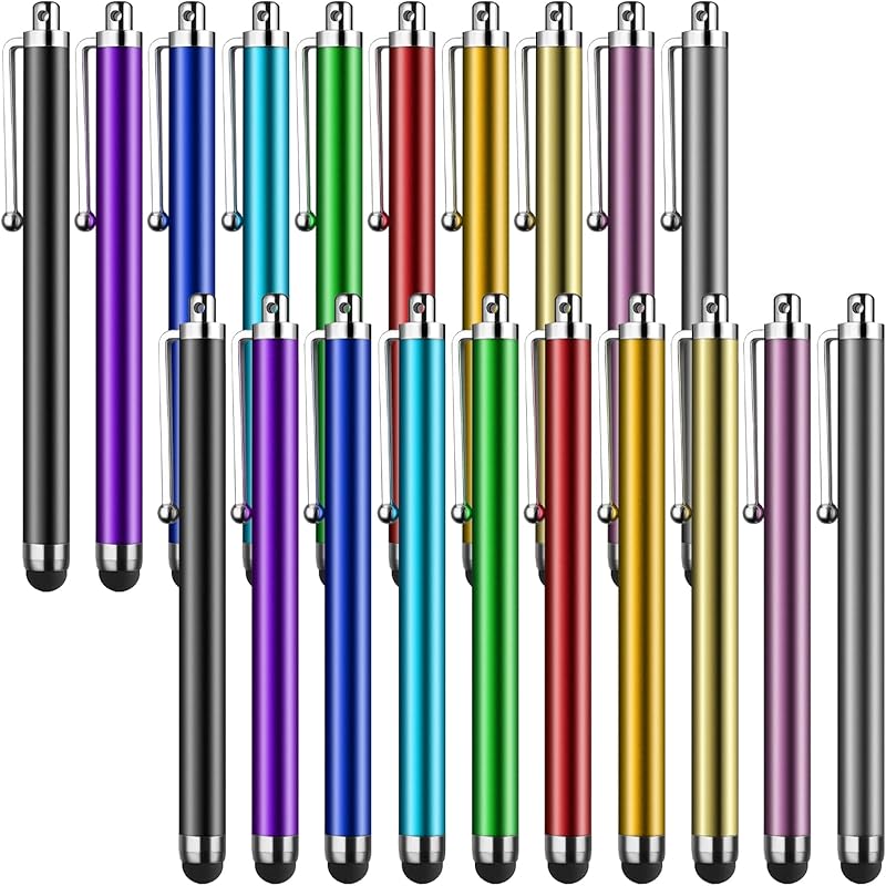 Stylus Pen [10 Pack] Universal Capacitive Touch Screen Pens for Tablets, iPad mini, iPad Pro, iPad Air, Smartphones, Samsung Galaxy - Multiple Colors
