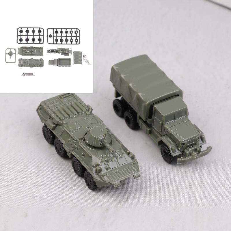 1/4 Stuks Zandtafel Model 4D Montage 1/144 Russische BTR80 Pantserwagen Amerikaanse M35 Vrachtwagen Kinderspeelgoed Puzzel