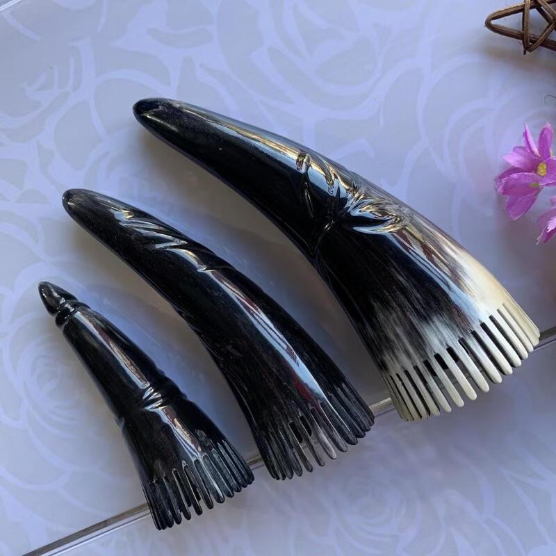 Ox Horn Head Massage & Shampoo Comb (3-Pack)