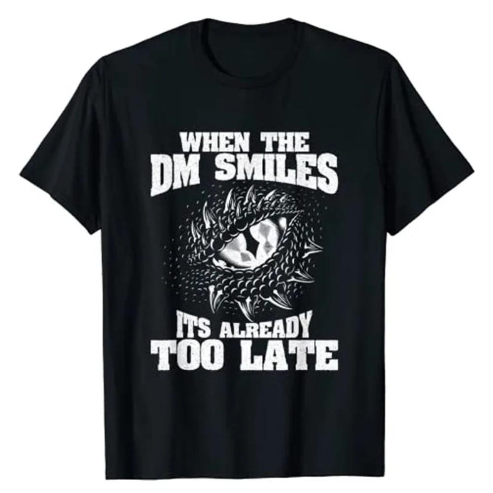 When The DM Smiles Funny Dungeon Eye RPG Dice Dragon Gift T-Shirt Graphic Tee Y2k Tops Clothes