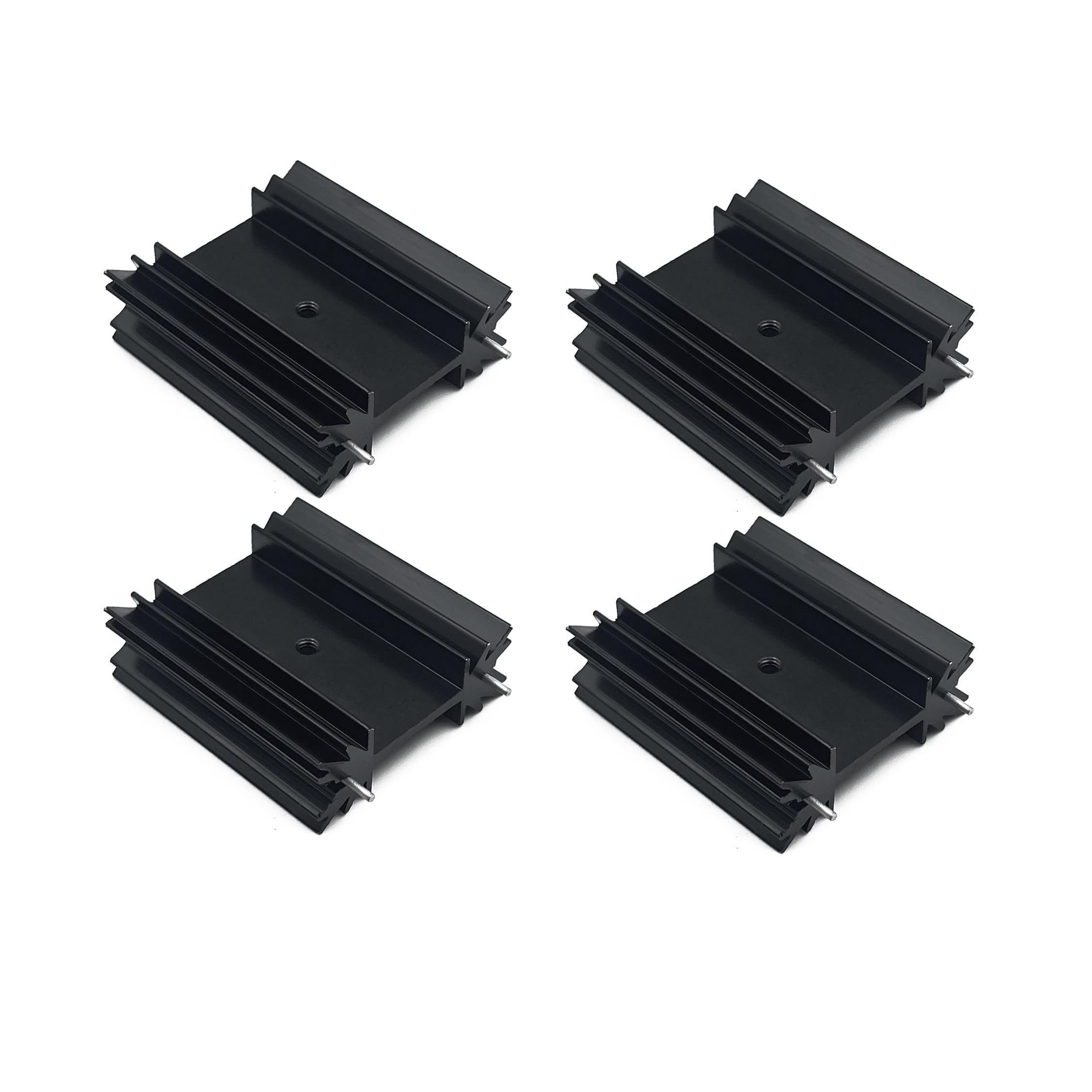 

Heatsink TO220 Aluminum Heatsink MOSFETSCR Power Voltage Regulator IC Triode Electronic Audio Double Pin Black Anodized Heat 4 Pieces TO-220