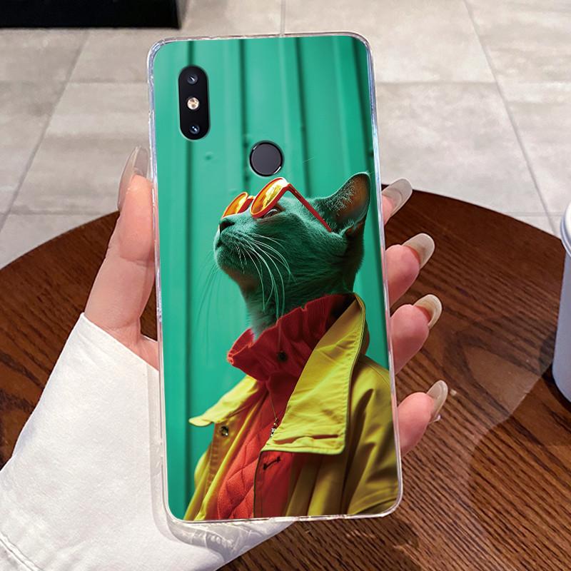 Jelly Casing For Xiaomi Mi Mix 2s Fundas Protective Coque Clear Silicone Soft TPU Back Cover Cute Rabbit Cat Dinasaur Phone Case