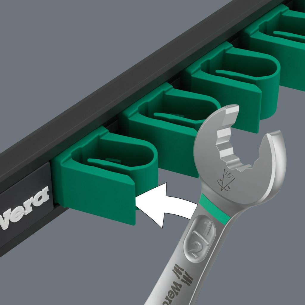 WERA Combination Wrench Set with Magnetic 020235 8-Piece Rail,