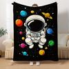Astronaut Planet HD Print Flannel Blanket Soft Warm for Camping Picnic Travel Home Office Use