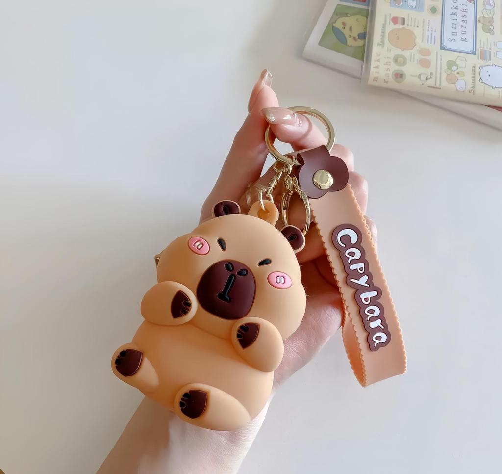 Rozkošná silikonová peněženka na mince s kapybarou - Roztomilý kreslený design pro děti