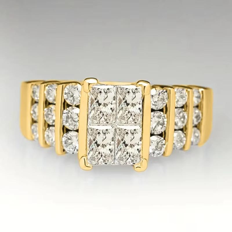 Anelli Nobili Huitan con Zirconia Cubica Luminosa Accessori alla Moda Graziosi per Dita per Fidanzamento Matrimonio Moderno Sposa