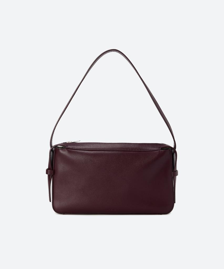 Moonsun Belted Leather Shoulder Bag / Burgundy
