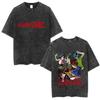 British Classic Virtual Band Gorillaz Poster Tshirt Men Women Streetwear Hip Hop Vintage Washed Cotton Top Oversized Summer Tee