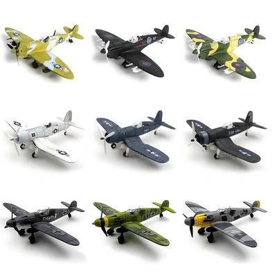 Non-Toxic 1/48 Ww2 Military Fighter F4U Corsair P-51D Bf109 Hurricane Fighter 4D Assemble Model Airplane Plastic Diy Puzzle Toy Gifts