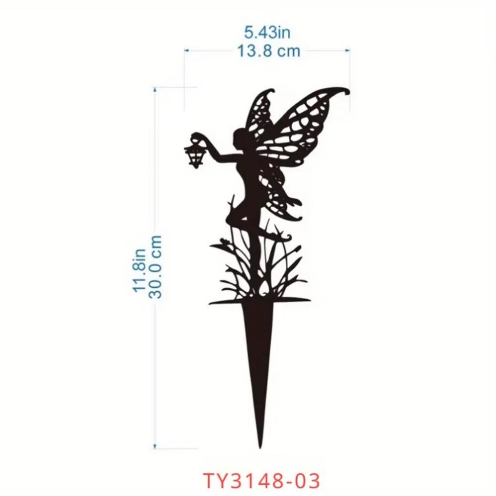 Trendy Metal Pixie Garden Sculpture for Patio Lawn Yard and Wall Decor