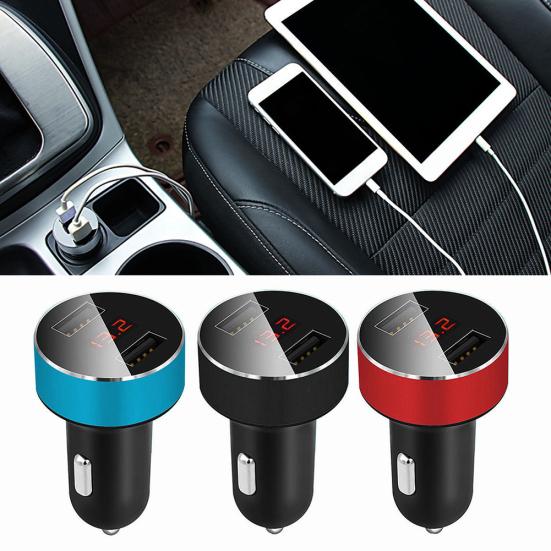 5V/3.1A Dual USB Port Cigarette Lighter Adapter Voltage Display Car Charger