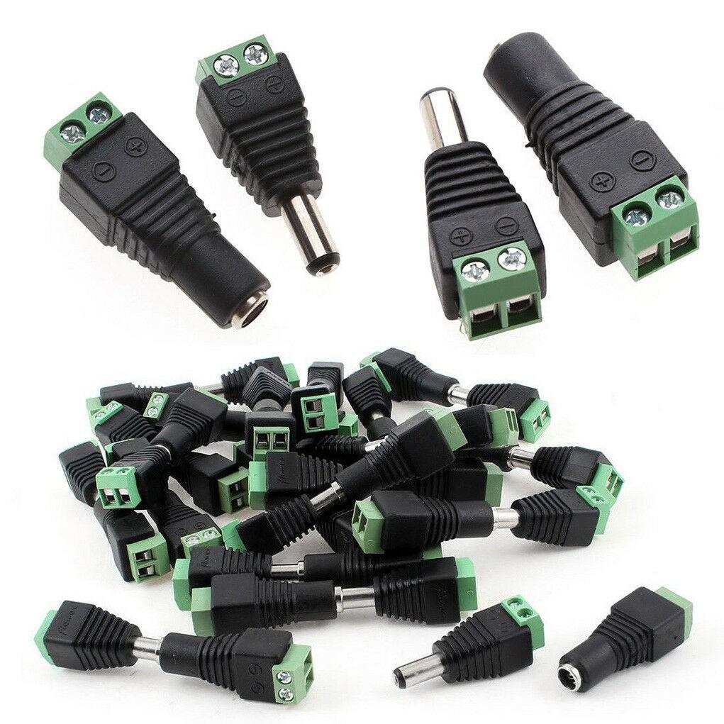 10x 2.1mm Male Female DC 12V Power Plug Socket Screw Terminal CCTV Adaptors