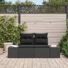 VidaXL 2-seater Garden Sofa with Storage and Cushions Black Synthetic Rattan 42006811
