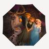 Frozen Fever Characters Automatic Opening and Closing Umbrella - Lightweight 3-Fold Design, Suitable for Fans, Travel, Daily Use - Official