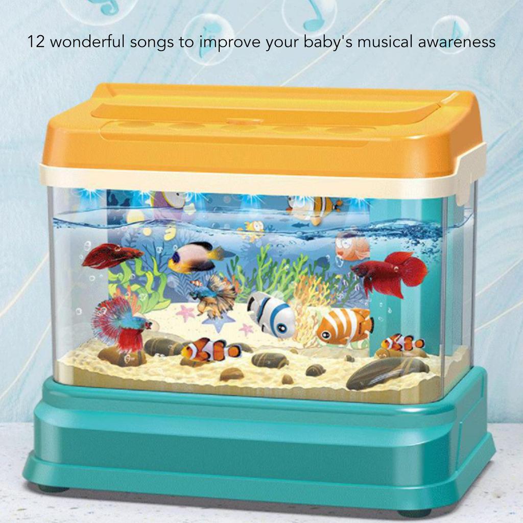 Mini Aquarium for Kids 3.7V 400mah USB Charging Artificial Mini Aquarium Magnetic Fishing Toys for Boys and Girls