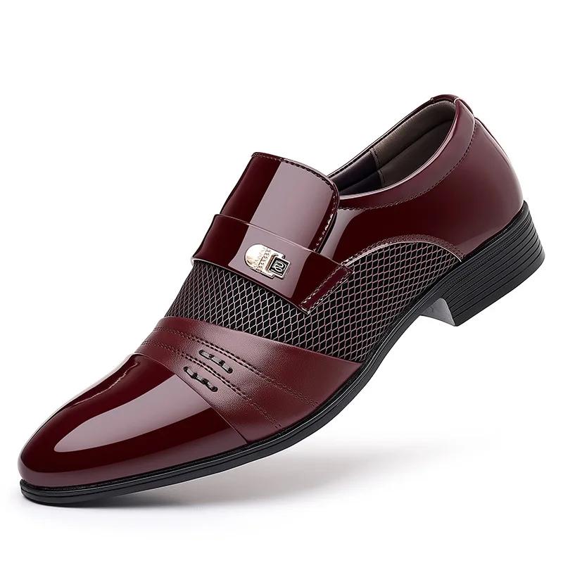 Scarpe classiche da uomo, scarpe eleganti da uomo, scarpe da uomo Oxford, scarpe eleganti in pelle per uomo, mocassini, rosso vino
