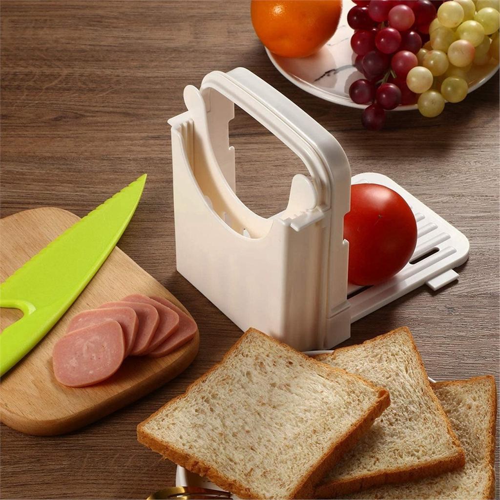 Foldable Bread Slicer Toast Slicer Tool Adjustable Toast Loaf Slicing Machine Bread Cutting Guide for Homemade Bread