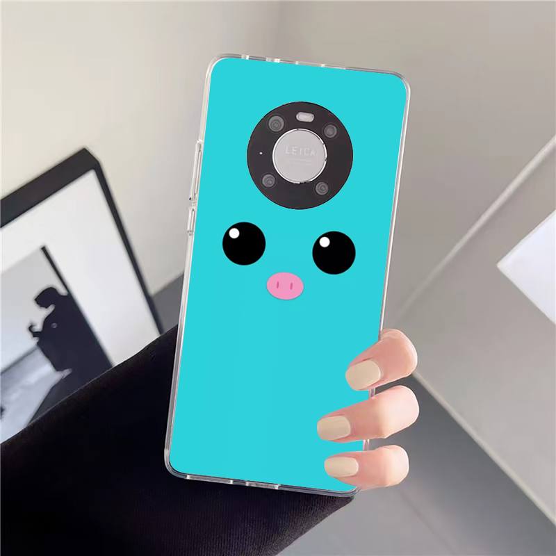 Roztomilý obal na telefon s obličejem pro Huawei Mate P10 P20 P30 P40 10 20 Smart Z Pro Lite 2019 Honor20i Průhledný obal
