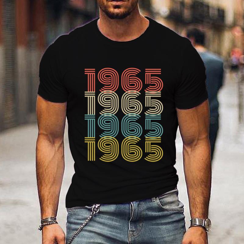

Summer Men s Sports T-Shirt Vintage 1965 Print T-shirts Breathable Short Sleeve Tee Shirts Birthday T Shirt Top Outdoor Pullover 6XL