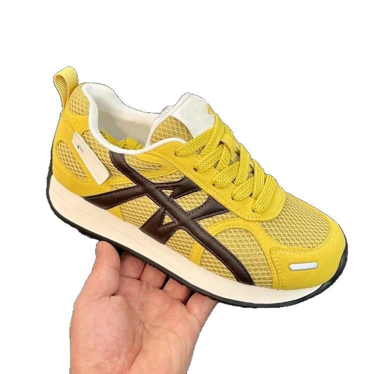 Soft leather thick-soled heightening German training shoes women's 2025 summer new lightweight soft-soled versatile mesh breathable running shoes